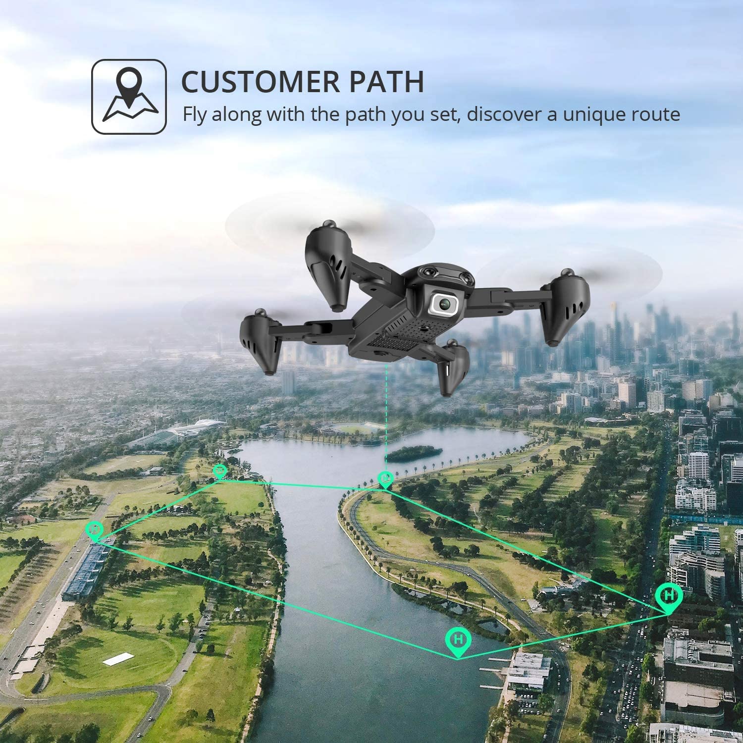 4DRC 4D-F6 Foldable Drone with1080P HD Wifi Camera