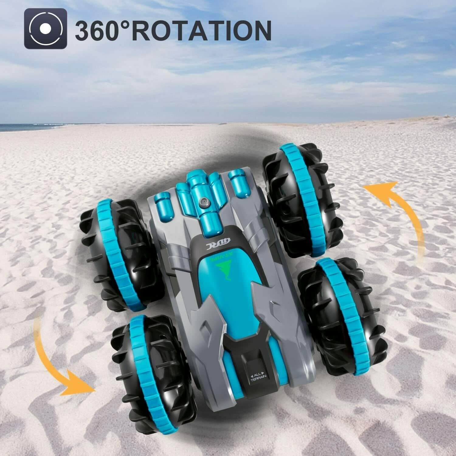 4D-C9 RC Car 2.4 GHz Amphibious Car Boat Toys for 5-12 Year Old